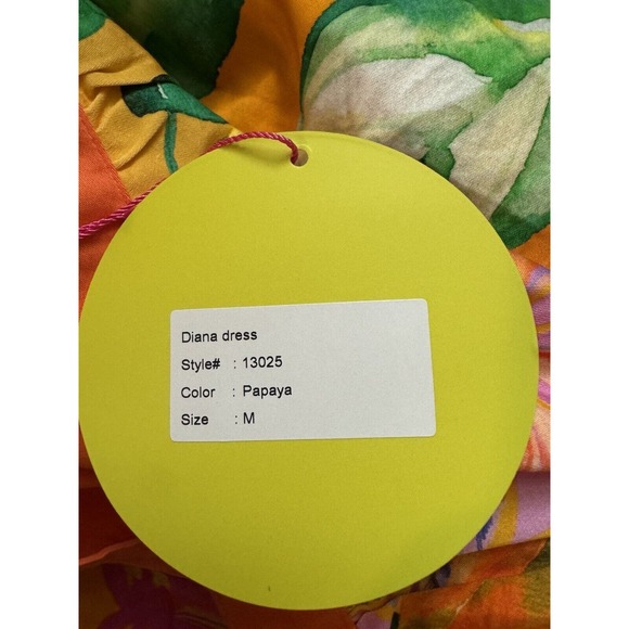 Alden Adair Diana Papaya Midi Maxi Dress Sz M Vacation Resort Tropical‎ $392 - Picture 8 of 8